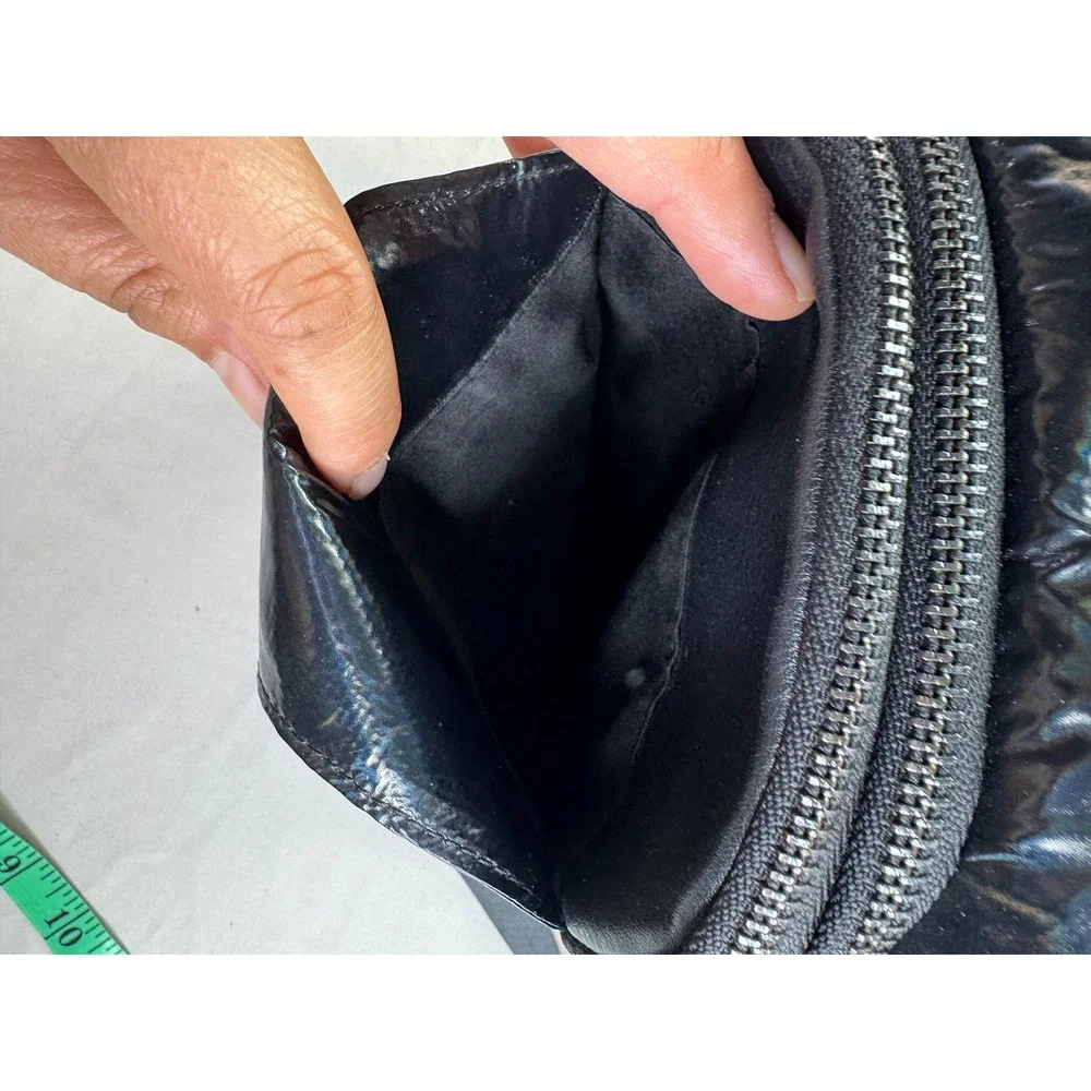 Madden Girl Black Iridescent Sling Bag Crossbody Teardrop Backpack Oil Slick